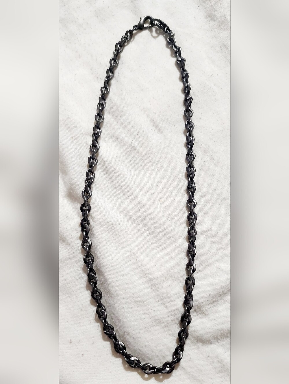 Mens Stainless Steel Sleek Black Chain Necklace